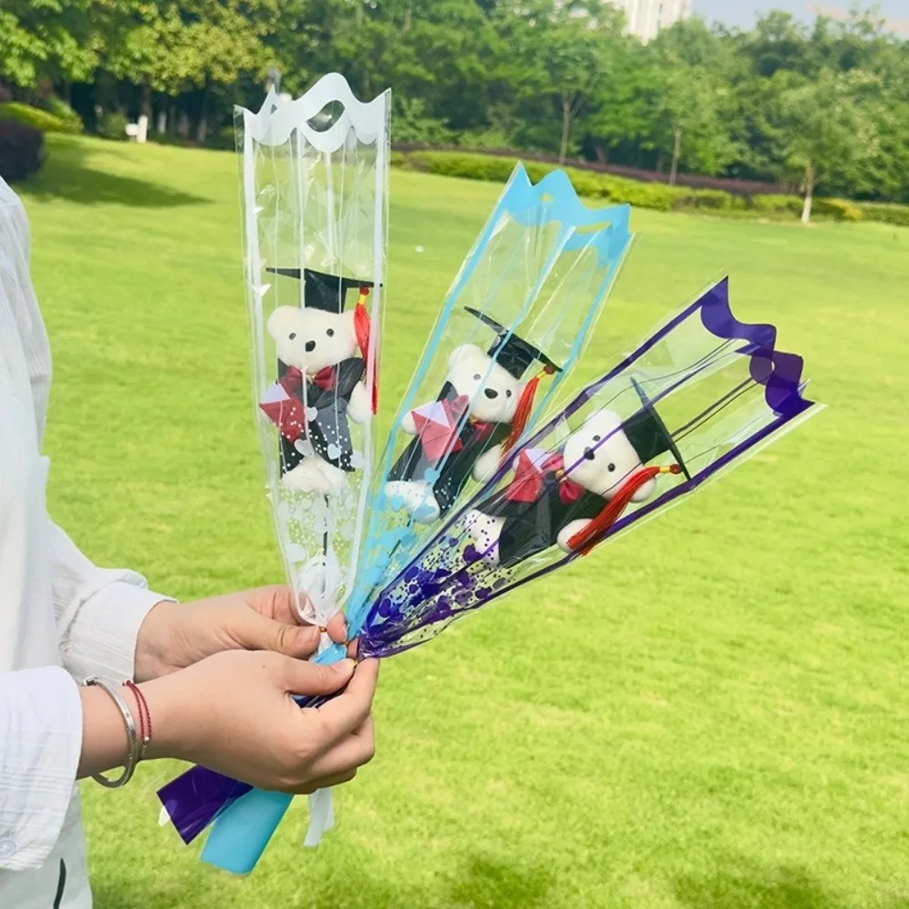 Lovely 45cm Graduation Bear Bouquet Dr.Bear Plush Toy Plush Bear Bouquet Decoration Bear Animal Bouquet Teacher's Day