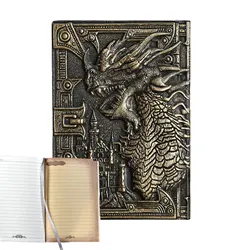 Retro Embossed Dragon Book Beautiful 3D Dragon Embossed Engraving Notebook Antique Handmade European-Style Notepad