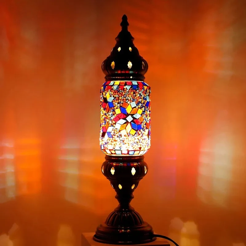 

Turkey Handmade Mosaic Craft Floor Lamps Nordic Retro Romantic Standing Lights Living Room Bedroom Dining Table Led Illumination