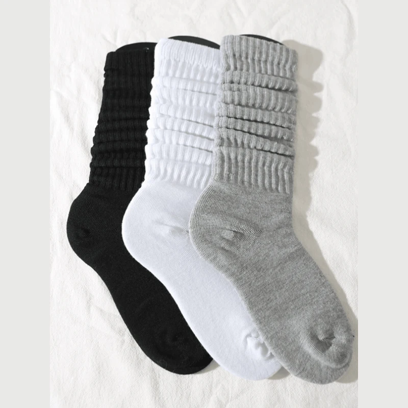 3 Pairs Pleated Mid Length Socks Women\'s Fashion Lolita Bubble Socks Comfort Non Pilling Autumn Versatile Girl Elephant Socks