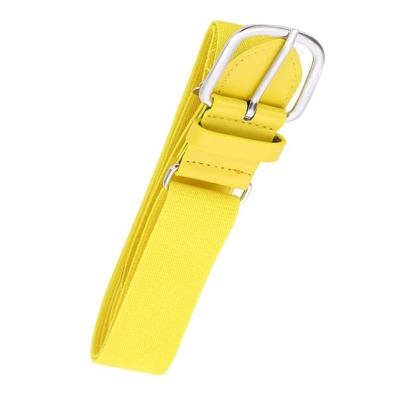 

652F Fashionable Elastic Belt Youth Baseball Softball Waist Belt Adjustable Length Metal Buckle Decor Solid Color for Boys