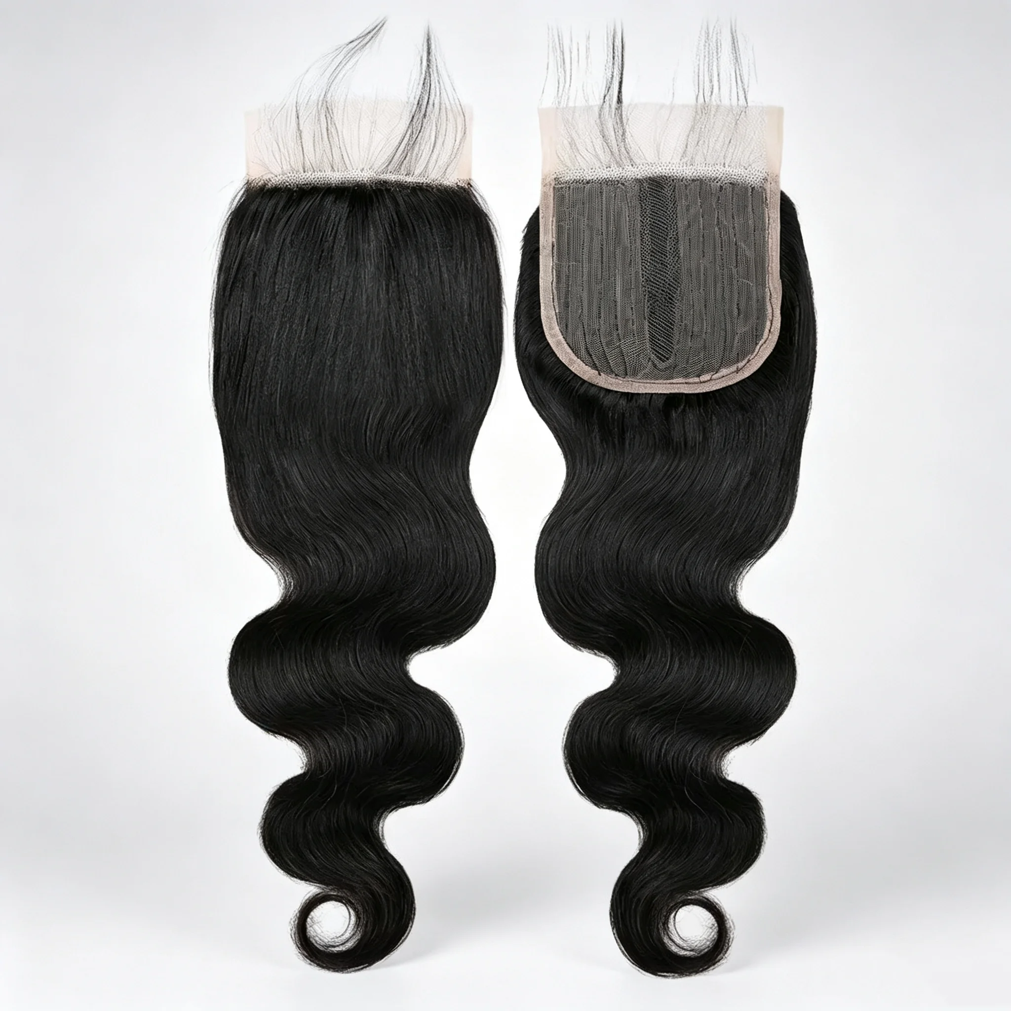 Aircabin Body Wave Transparent Human Hair T Part Lace Closure Only 4x4x1 Inch Middle Part Real Brazilian Hair With Baby Hair
