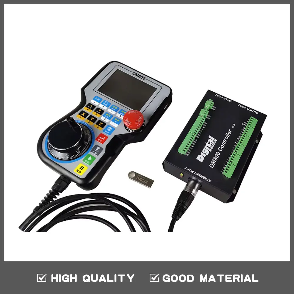 

CNC handle controller motion control system DM800 3/4/5 axis 3.8 inch screen plus emergency stop button supports G code