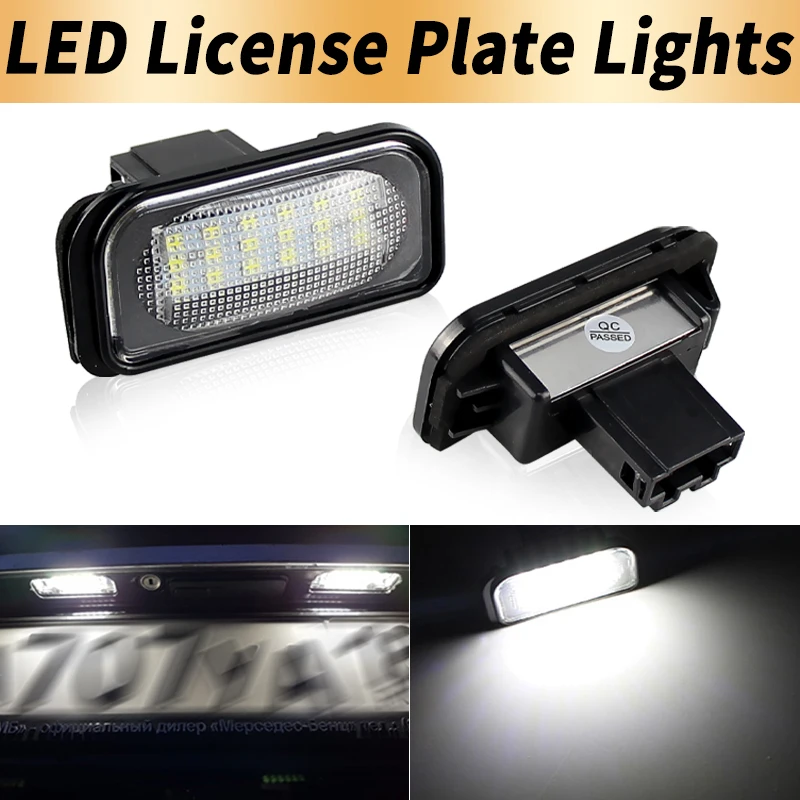 2PCS LED License Plate Lights Canbus For 2001 2002-2007​ Mercedes-Benz C-Class W203 4-Door Number Plate Lamps Car Accessories