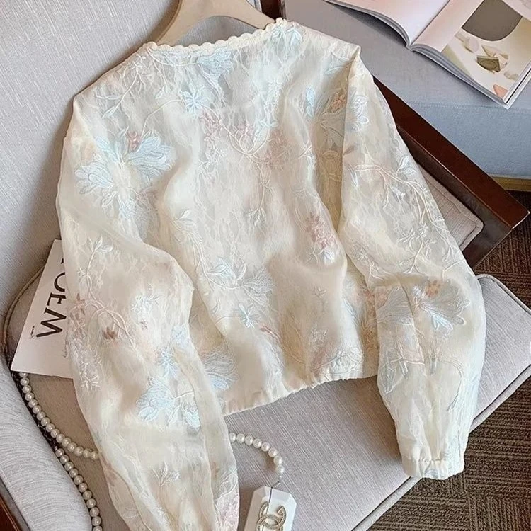 Thin Lace Embroidered Jacket Women's 2026 New Spring and Summer Short Casual Versatile Top 4