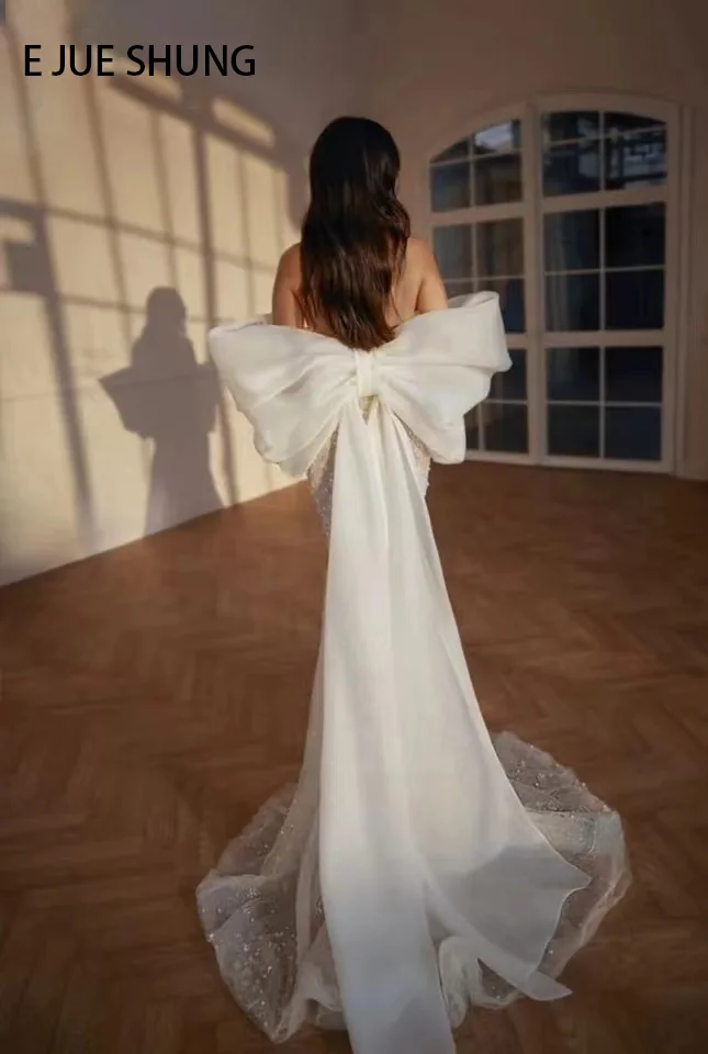 Jupe amovible en organza avec grand nœud pour robes, poignées de mariage, train parfait