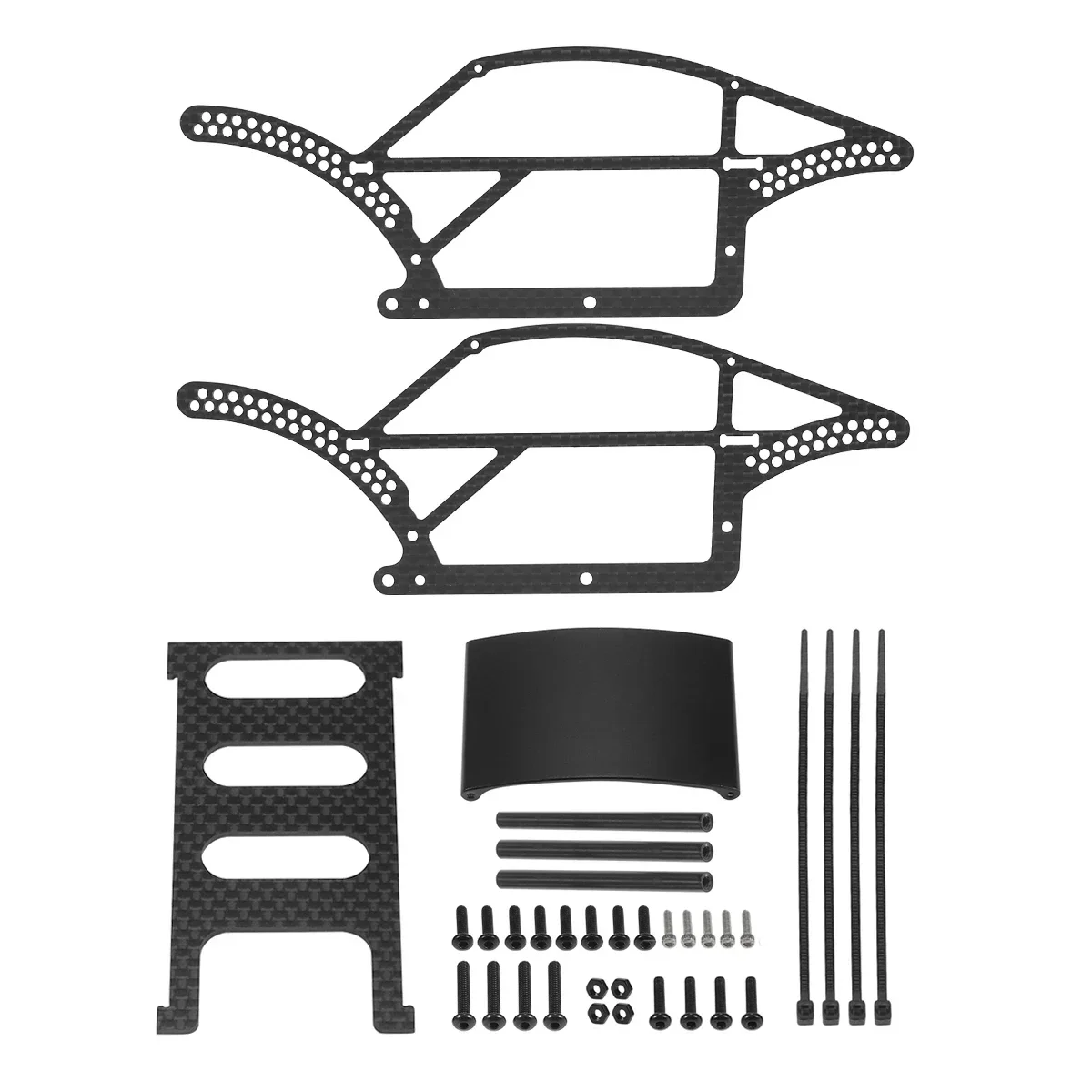 1 Set Carbon Fiber Comp Chassis Kit for 1/18 RC Crawler Car TRX4M Bronco Defender Upgrade