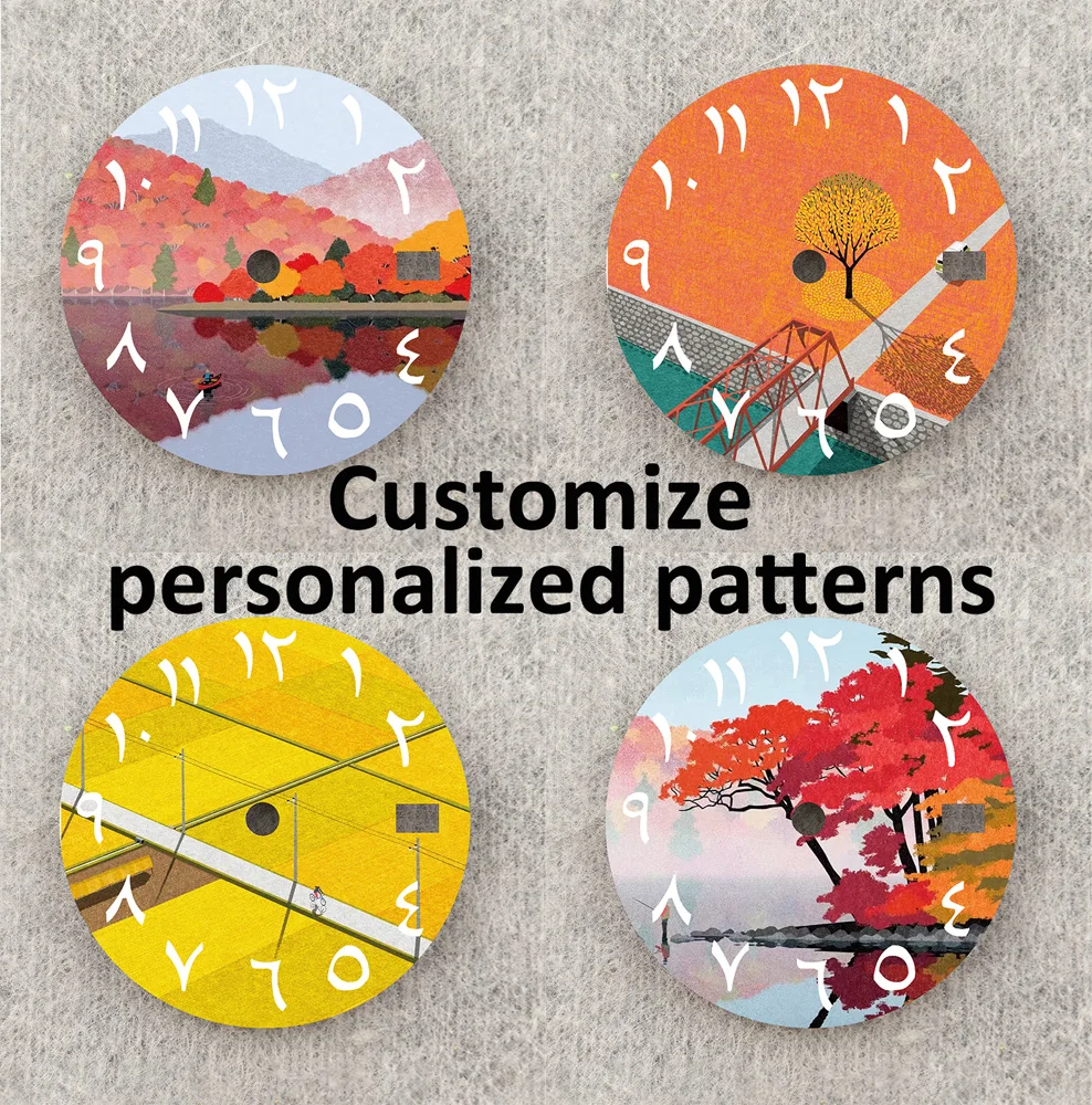 NH35 Dial Natural Landscape Dial 28.5mm Arabic Numerals Dial Custom LOGO NH36 Dial Fit NH35/36 Movement Watch Parts Replacement