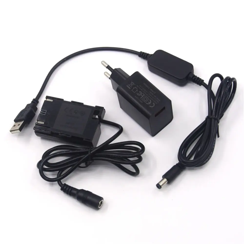 USB to DC Cable 18W Charger DR-E6 Coupler LP-E6 LP-E6N Dummy Battery For Canon Eos 6d 7d 5d 60d 70d 5d2 5d3 Mark Ii Iii Camera
