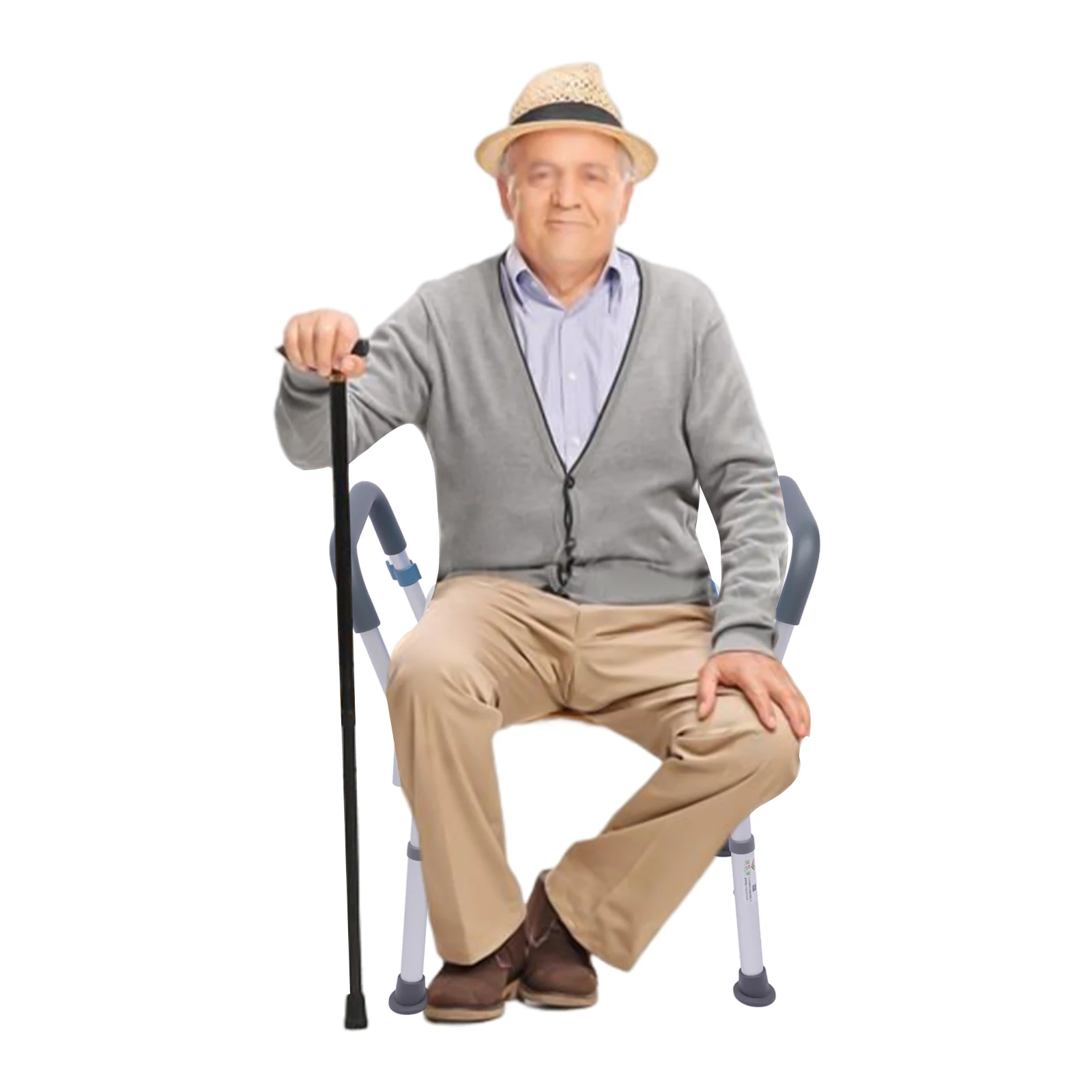 Duschhocker, 150 kg, Duschstuhl für Senioren, rutschfester Duschsitz, höhenverstellbarer Badezimmerhocker mit Armlehne, Aluminium