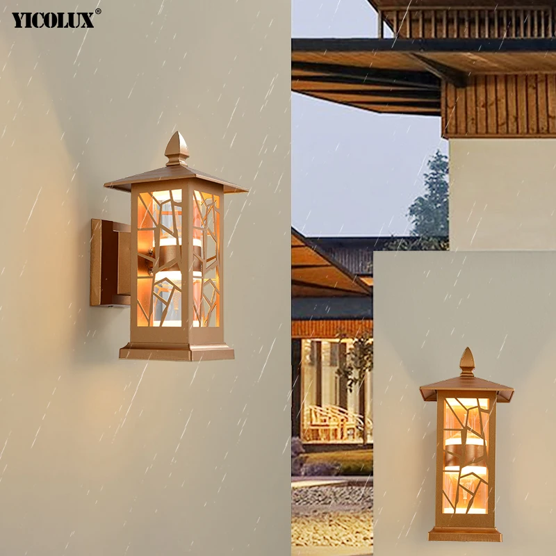 

Outdoor Waterproof Gold New Modern LED Wall Lights Living Room Bedroom Bedside Porch Street Road Yard Hall Lamps Indoor Lighting