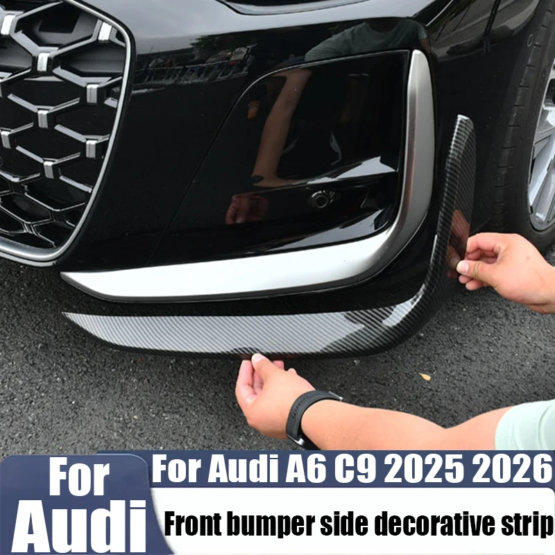 for-audi-a6-c9-2025-2026-front-bumper-side-decorative-strip-car-exterior-decoration-product-modification-scratch-resistant