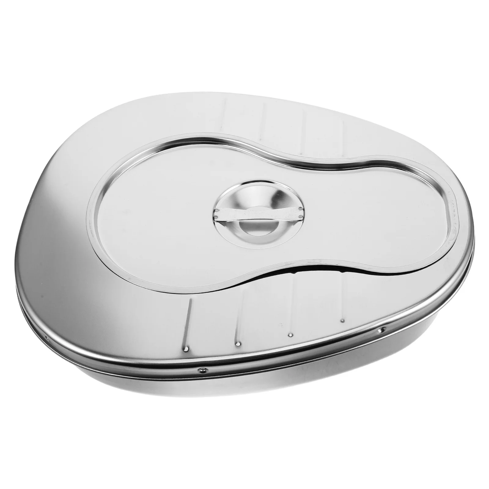 

Elderly Bed Pan Stainless Steel Large Capacity For Bedridden Patients Portable Bedside Commode Hospital Home Use Bedpan