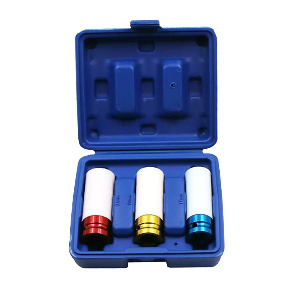 Thin Wall Deep Impact Socket Set Durable Chrome Moly Steel Nut Protector Tools for Auto Wheel Protection