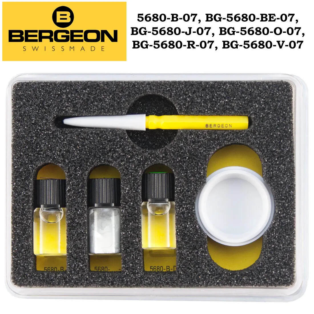 Bergeon 5680 Set of Luminous Compound, Paste, and Powder for Watch Hands and Dial Luminous Paint Kit