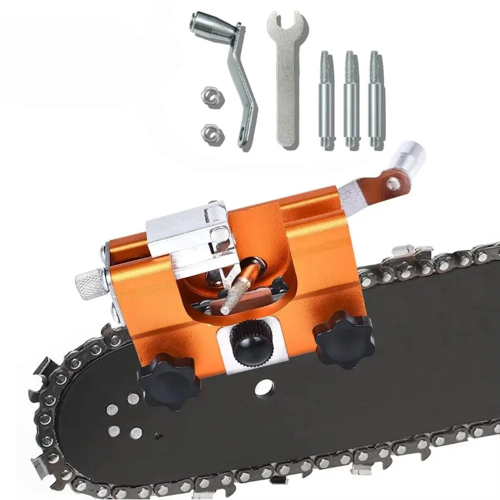 Portable Hand-cranked Chain Grinder Chain Grinder Quick Sharpening Hand Chain Sharpener Chain Clamp for Chain Saws