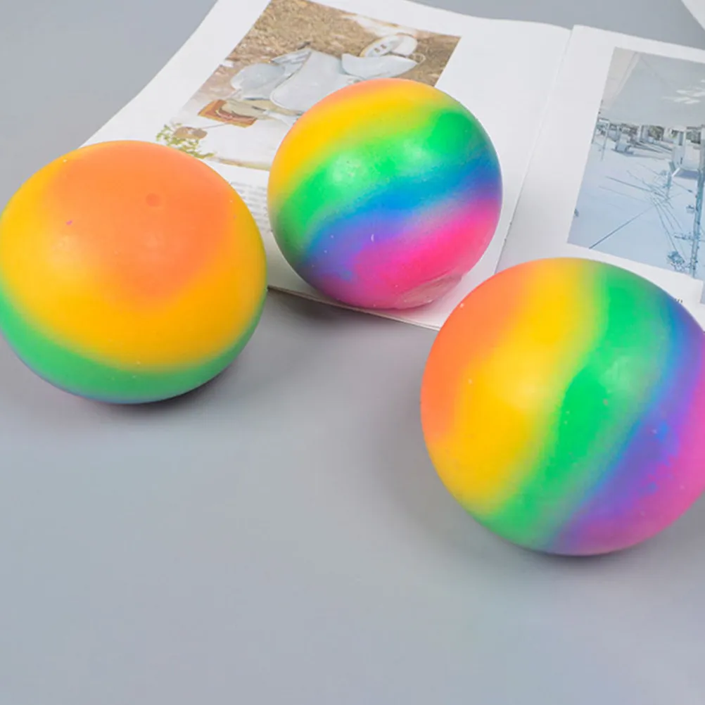 

3Pcs Squeeze Balls Stress Relief Fidget Ball Colorful Elastic Stretchy Decompression Plaything Goodies Bag Fillers