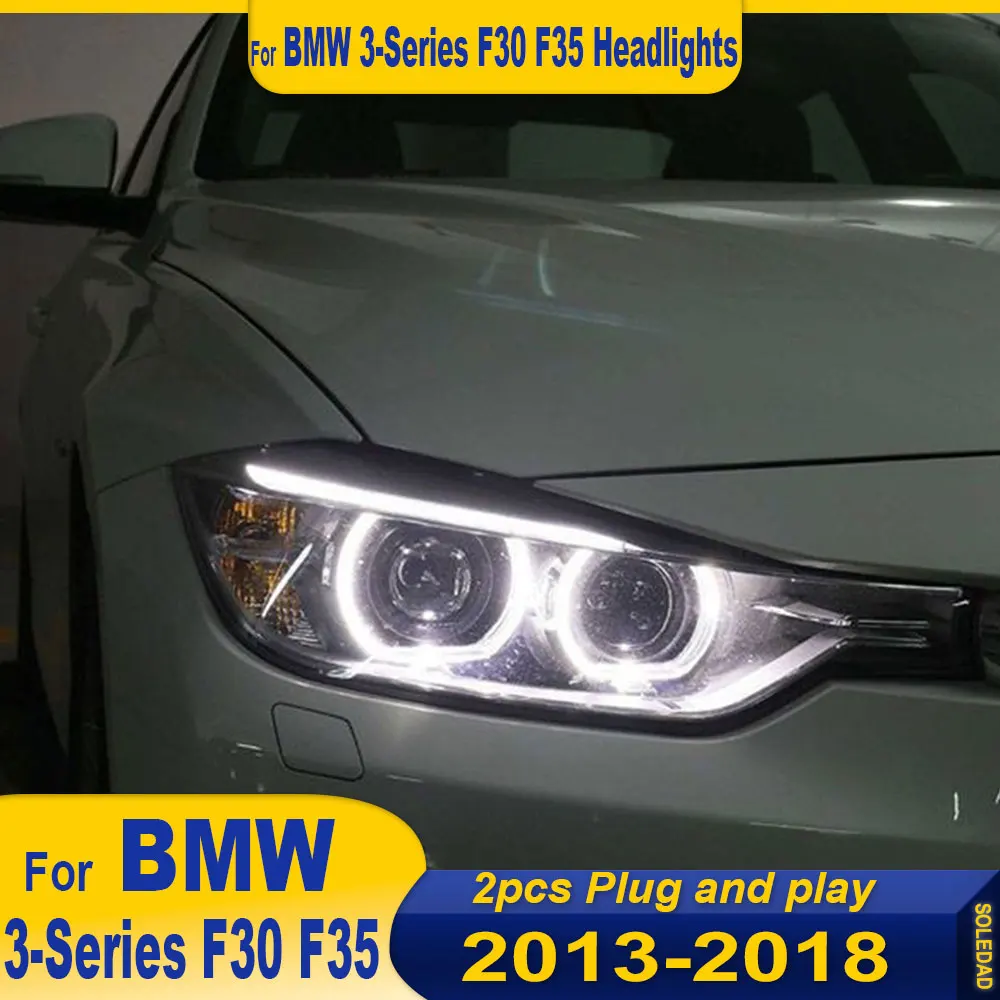 Car Headlight For BMW 3 Series F30 F35 320i 325i 2013-2018 High Configuration Angel Eye DRL Lens Xenon Auto Light Refit Assembly