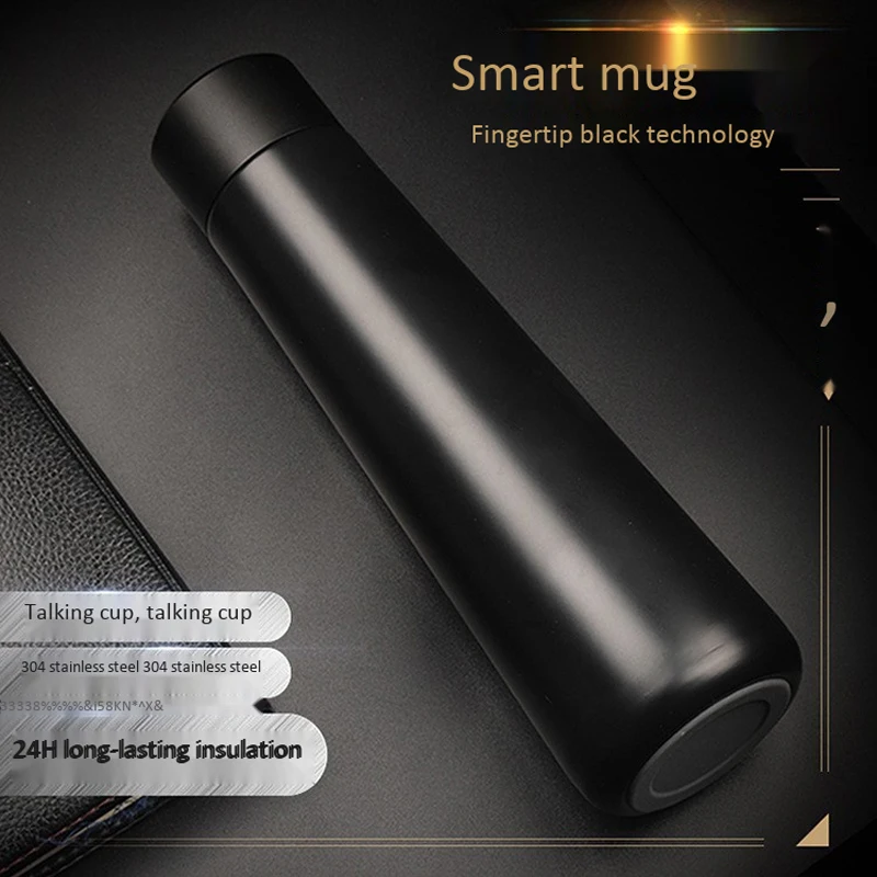 390ml smart thermos water bottle led digital temperature display stainless steel coffee thermal mugs intelligent insulation cup