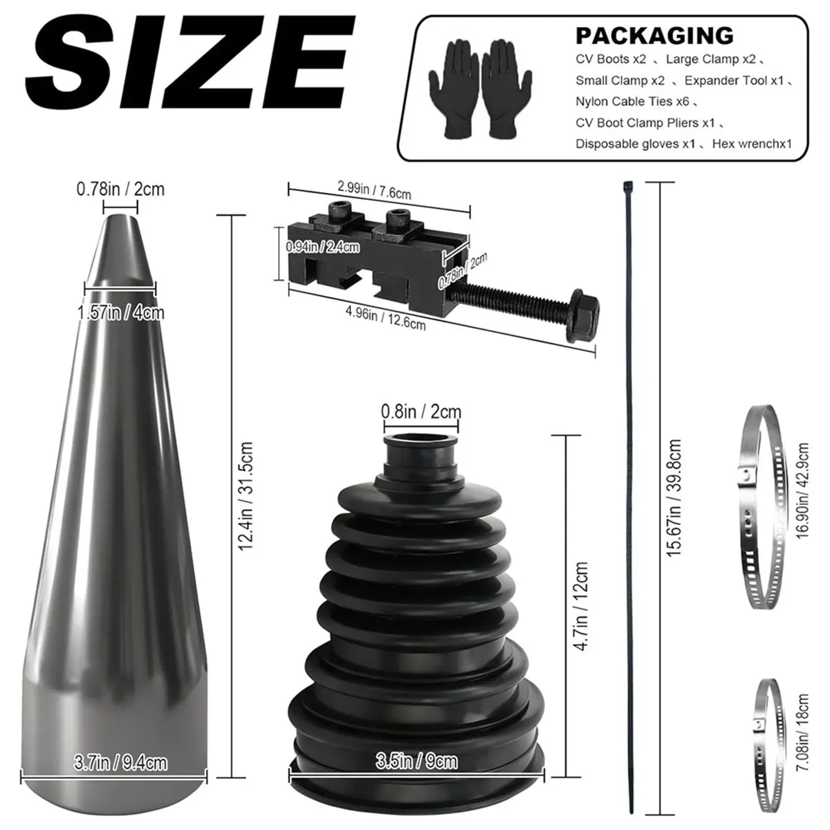 Best of 2026 CV Boot Repair Kit with Expander Tool and Clamps Universal CV Axle Boot Repair Kit for 19mm to 24mm Shafts