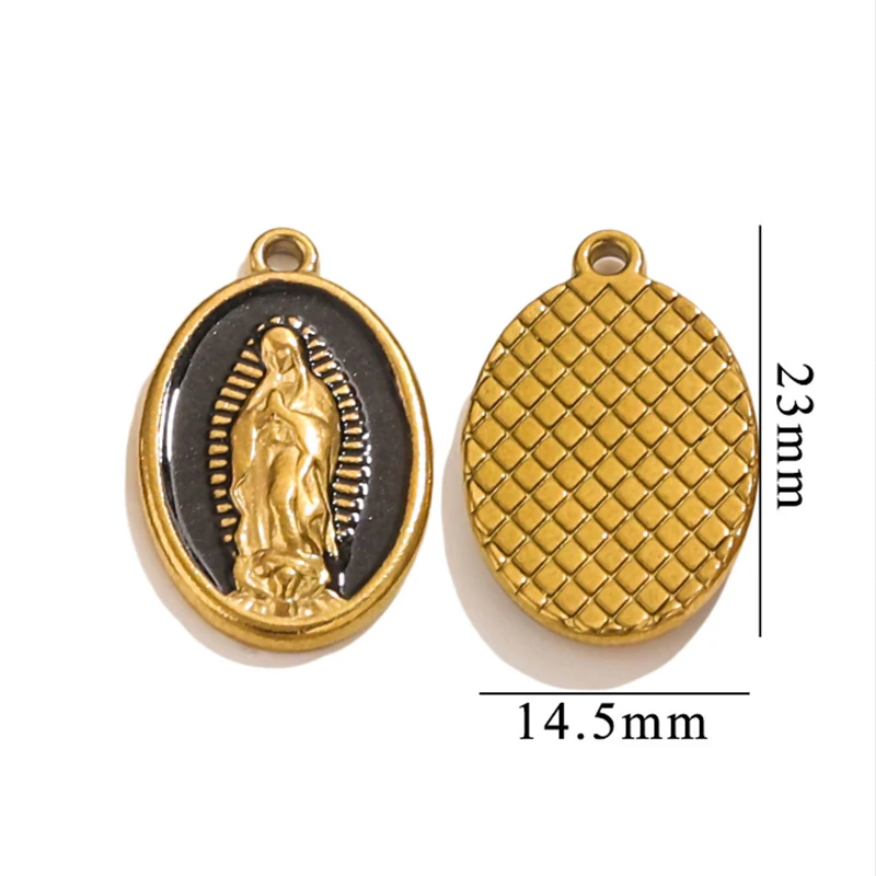 20Pcs/Lot 18K Gold Plated Titanium Steel Jesus Cross Charms Connectors for DIY Earrings Necklace Pendant Jewelry Accessories