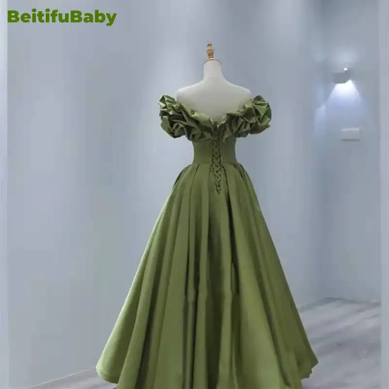 BeitifuBaby Vintage Evening Dress for Women 2024 Elegant Off The Shoulder Sleeveless Ball Gown Women's Party Dresses Vestidos