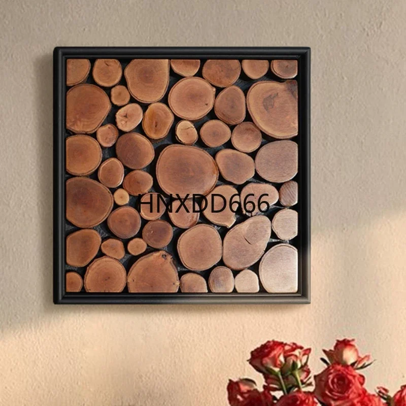 

Abstract Modern Solid Wood High-end Ancient Style Painting Log Meter Box Hanging Painting Three-dimensional Living Room Hanging