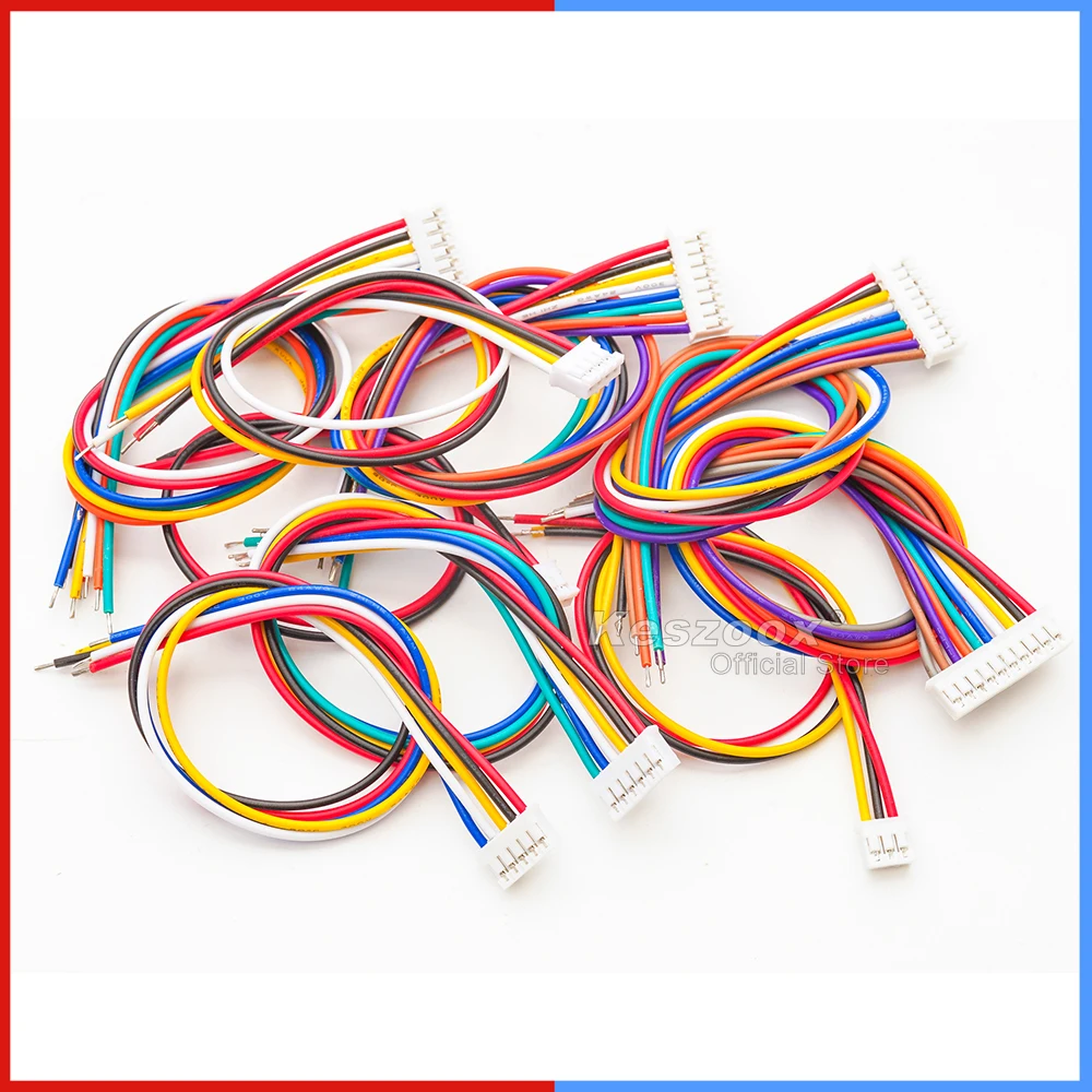 Keszoox PH/XH 2.0 & 2.5mm Pitch Female Connector Kit, 2-10 Pin Housing with 22AWG Pre-Crimped Wire, Customizable Wire Harness