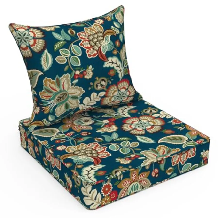 

Outdoor Deep Seat Cushion 22"x22"x4" Patio Seat and Back Cushion Set Seasonal Chair Cushion for Dining Arm Chairs, Wicker Chair