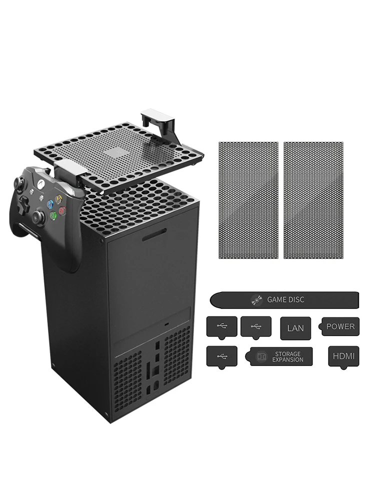 Aolion couvercle de filtre à poussière pour Xbox série X Xbox série X accessoires couvercle de filtre à poussière arrière supérieur support bouchons en Silicone