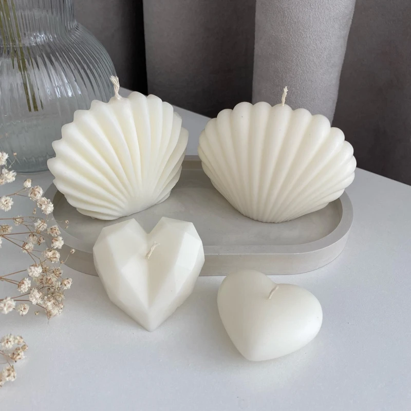 DIY Candle Silicone Mould Handmade 3D Ocean Shell Shape  Aromatherapy Candle Making Supplies Mould Craft Gypsum Resin Mould