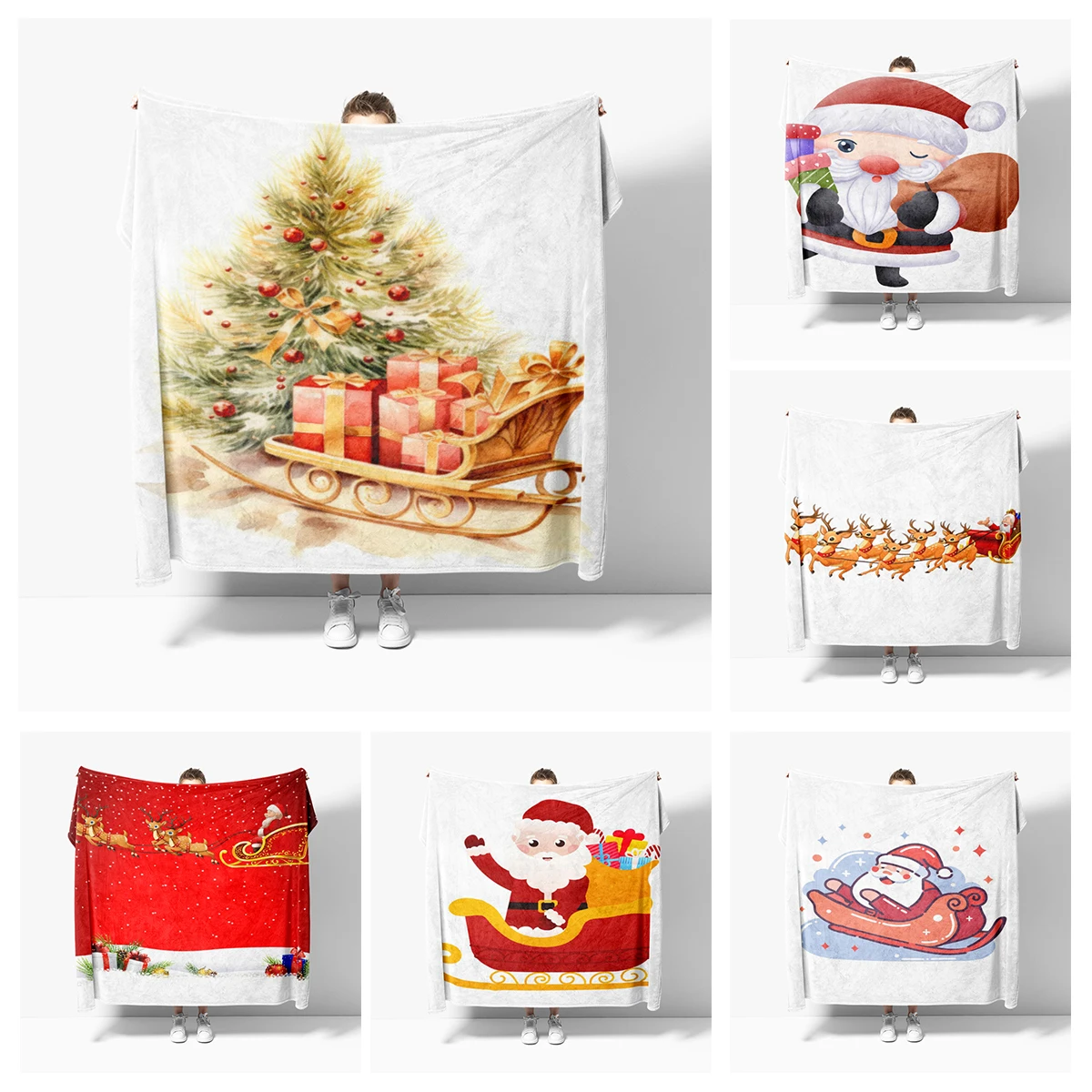 Home decoration plush Throw Sofa blanket Bedspread bed fluffy soft blankets decor Plaid Modern morandi winter Merry Christmas