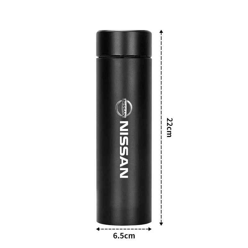 500ml portable Car smart Thermos mug Insulation cup with temperature display For Nissan Nismo Tiida GTR Almera X-Trail Qashqai