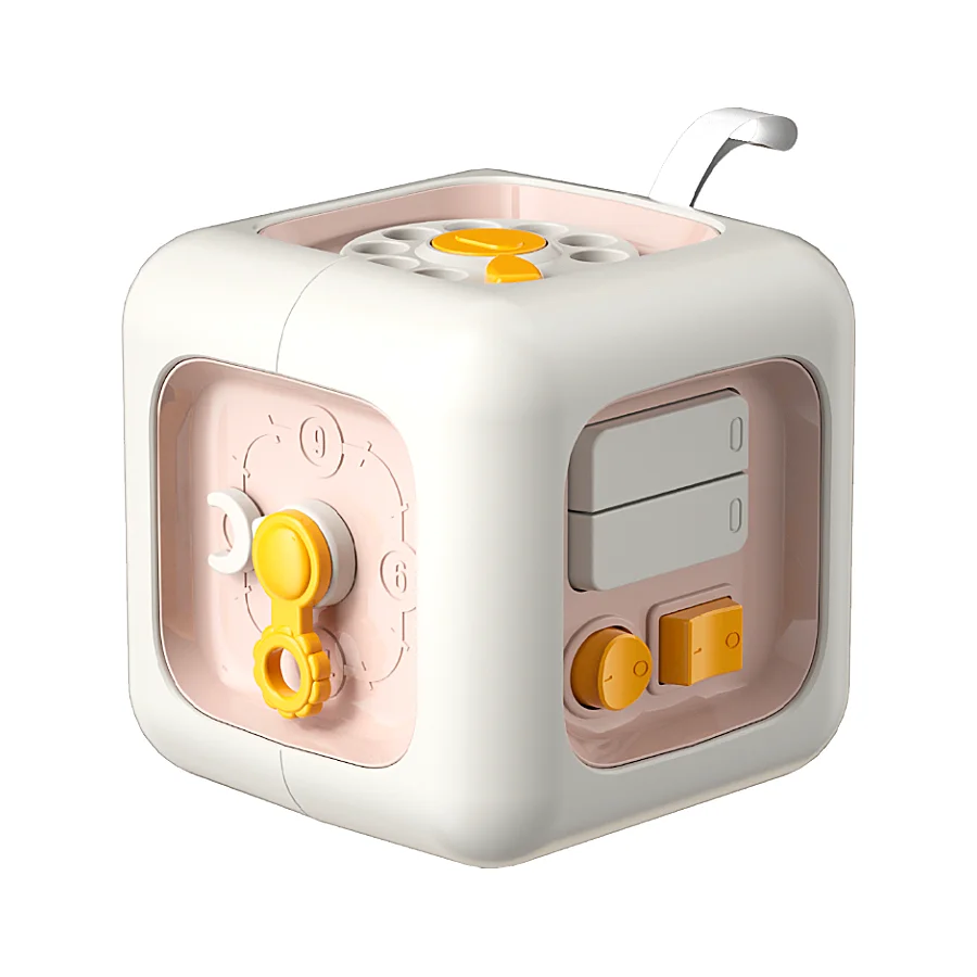 Baby Practice Skills Drawer Cube 6 in 1 Montessori Educational Toys Sensory Busy Board Fidget Educational Toys for Girl Boy