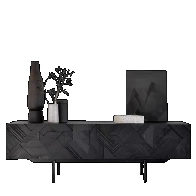 حامل تلفاز حديث عالي الجودة باللون الأسود مصمم إبداعي لغرفة المعيشة حامل تلفاز منظم عرض Muebles Para Tv أثاث عصري #5