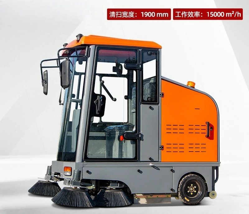 180L fully enclosed drive-on sweeper Industrial  Factory workshop  Electric sweeper
