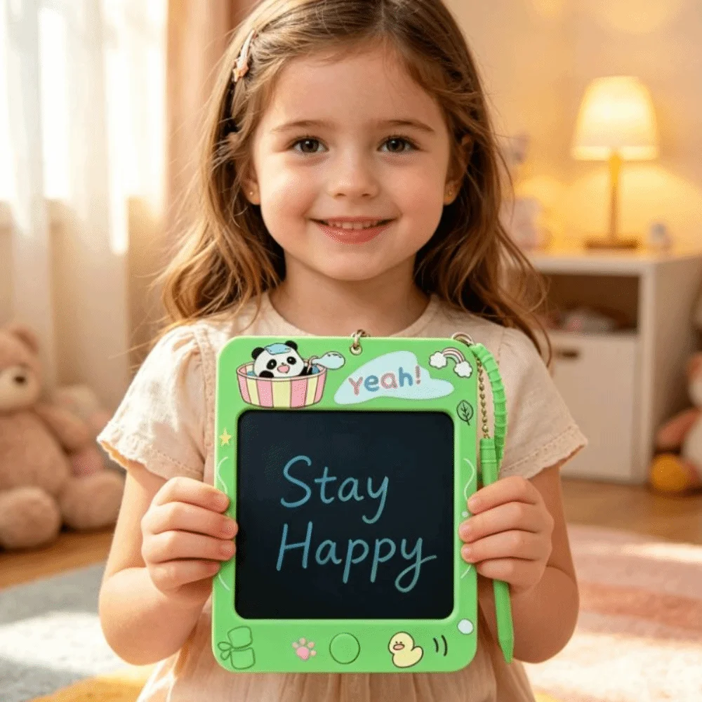 Reusable Keychain Writing Board One-Click Clearing Creative Drawing Board Creative Graffiti Board Mini Design One-Button Clear