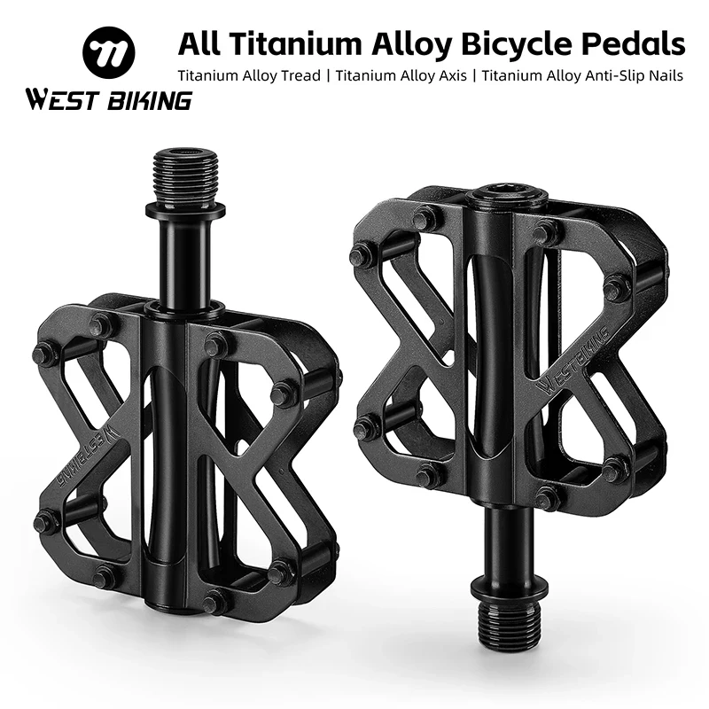 

WEST BIKING Professional Bicycle Pedals Ultralight All Titanium Alloy MTB Road Pedal Anti-slip Racing Pedal Cycling Accessories