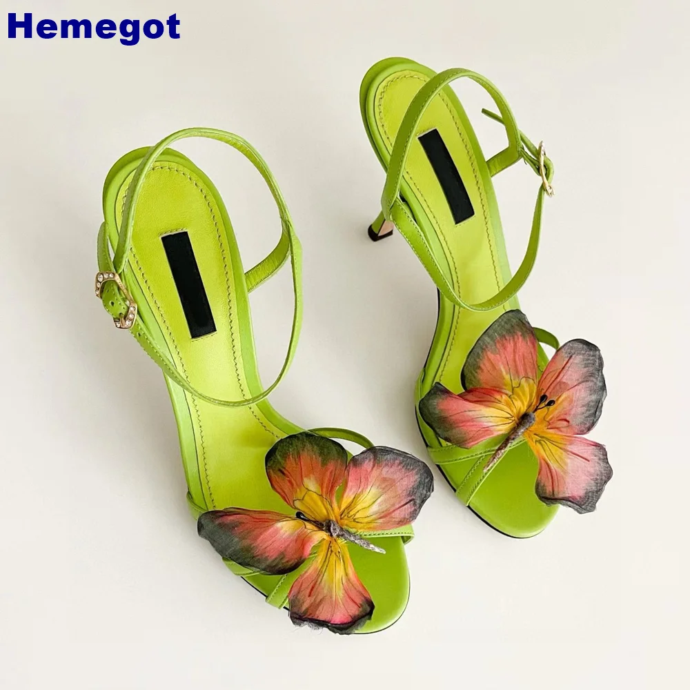 

Beautiful Colorful Butterfly Open Sandals Fashion Women High Heel Sandals 2024 Summer New Casual Backstrap Outdoor Sandal