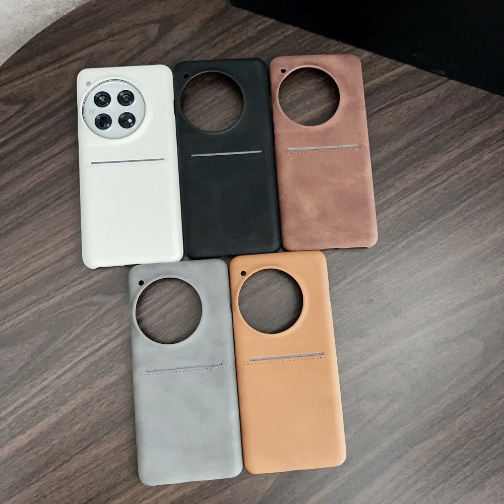 حريري جلد الغنم محفظة حمل بطاقات جراب هاتف ل OnePlus 13 13R 12 12R 11 11R ACE5 ACE2 ACE3Pro الأعمال غطاء مدرع مقاوم للصدمات