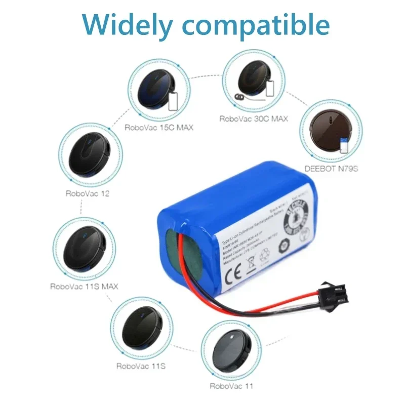 14,4 V 3500 mAh 4S1P für Conga Excellent 990 1090 1790, Deebot N79S N79 DN622 Robovac Eufy Robovac 11 11S 11S Max, 30, 30C, G30