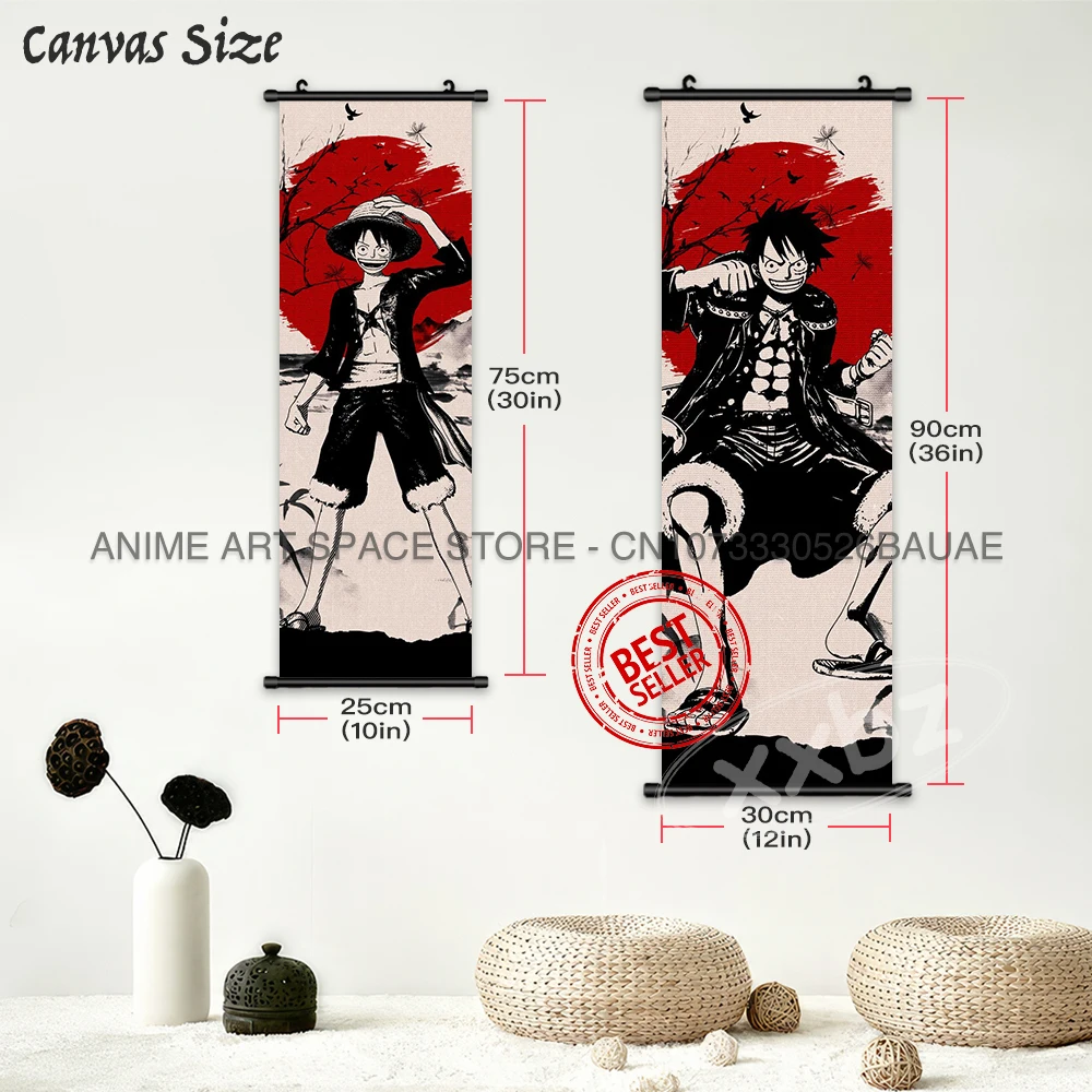 ONE PIECE Hanging Painting Anime Posters Zoro Wall Art Nami Canvas Home Decor Nico Robin Latest Bedroom Vintage Scrolls Pictures