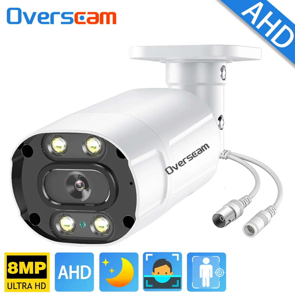 4K 8MP  Face Detection AHD Cameras 5MP BNC CCTV Video Surveillance Home Security Outdoor Analog Bullet Color Night Vision Camera