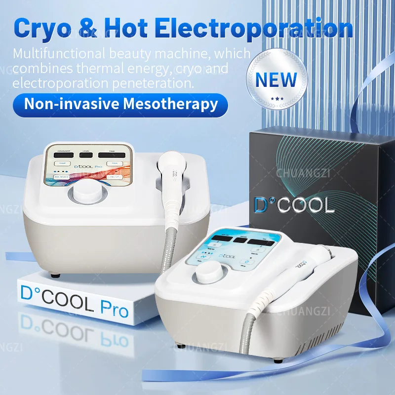 2025 New Slimming Dcool Portable Cool Hot  For Skin Tightening Anti Puffiness Facial Electroporation Machine Beauty Device