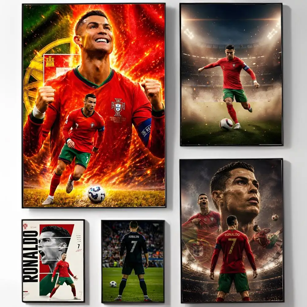 football legend Cristiano Ronaldo Poster High-definition Art Sticker Self Adhesive Waterproof Home Decoration
