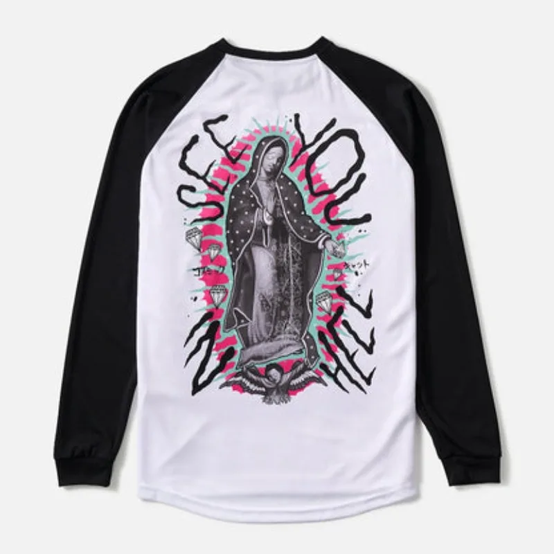 

Новейший внедорожный мотоциклетный летний велосипедный костюм в стиле панк с принтом, дышащая мужская мотоциклетная футболка с длинным рукавом для скоростного спуска