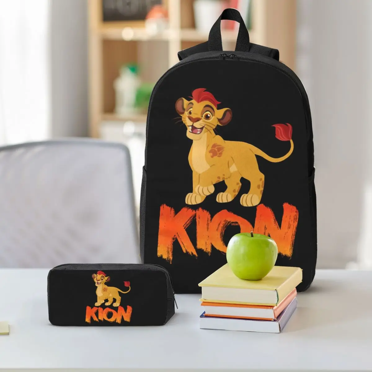 Lion Guard Kion Backpack Student BookBag School Bag Shoulder Bags 3ps Insulated Lunch Bag Pencil Case