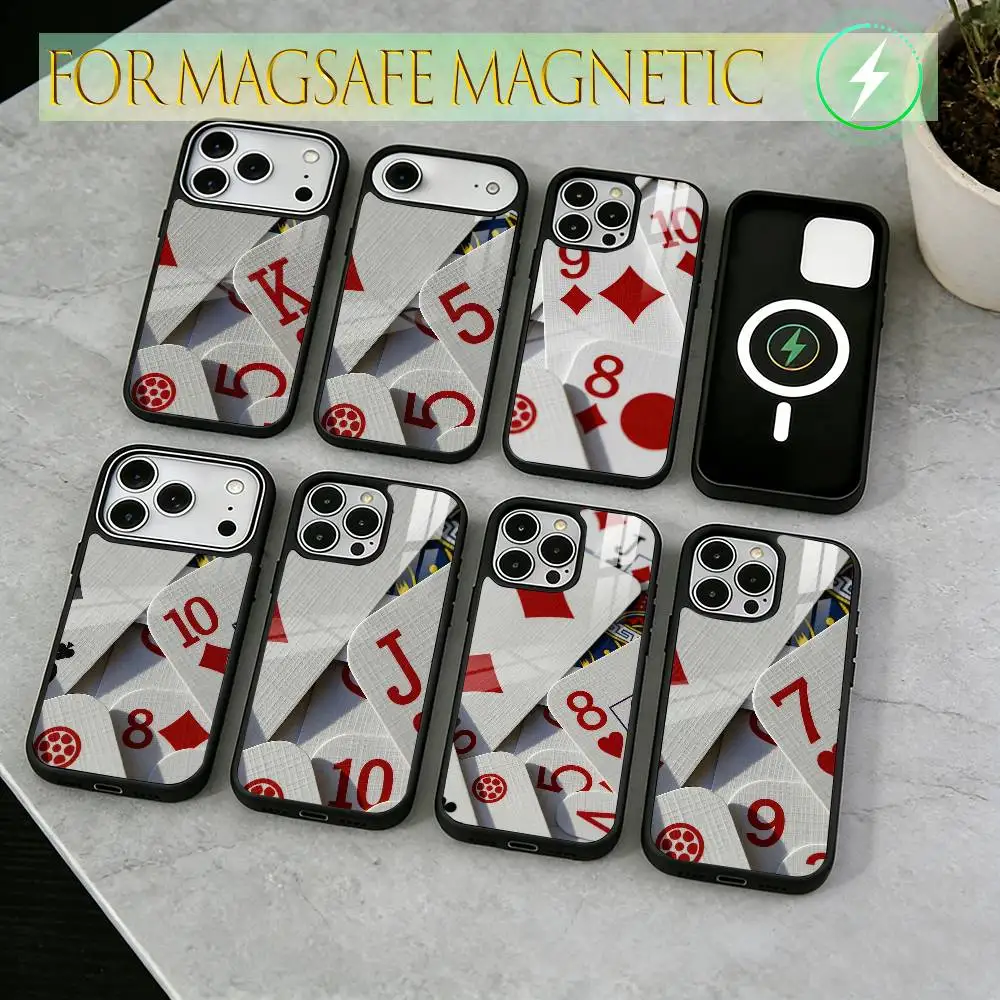 

Poker Phone Case For iPhone17,16,15,14,13,12,11 Plus,Pro Magnetic with Magsafe Wireless Charging