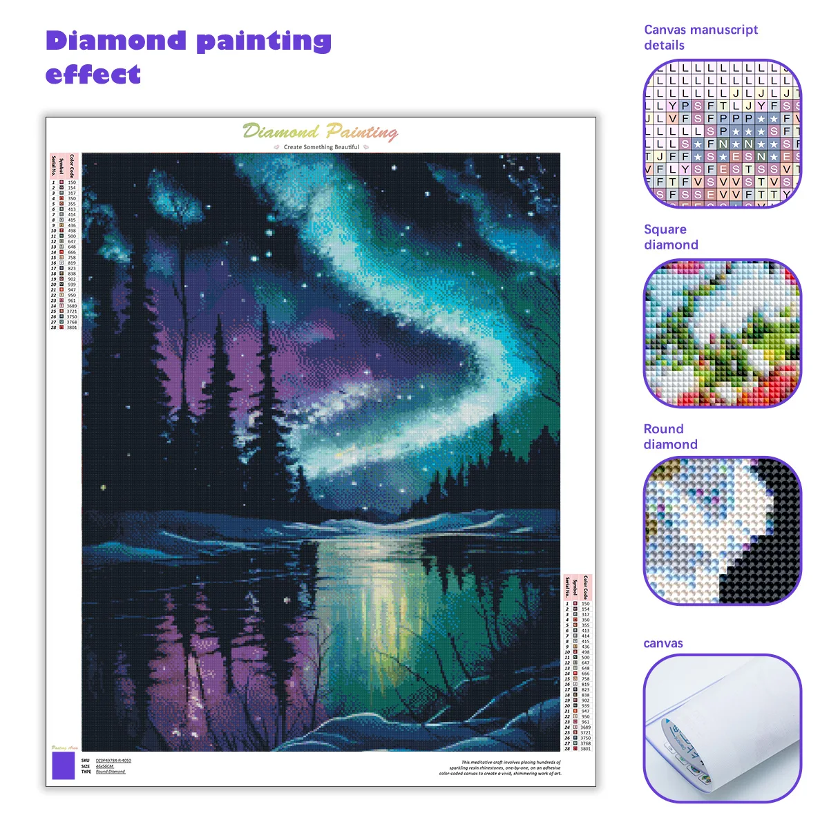 RUOPOTY Aurora Diamond Painting Forest Dimond Art Paintings Diamond Embroidery Sale For Home Decors Diy Crafts