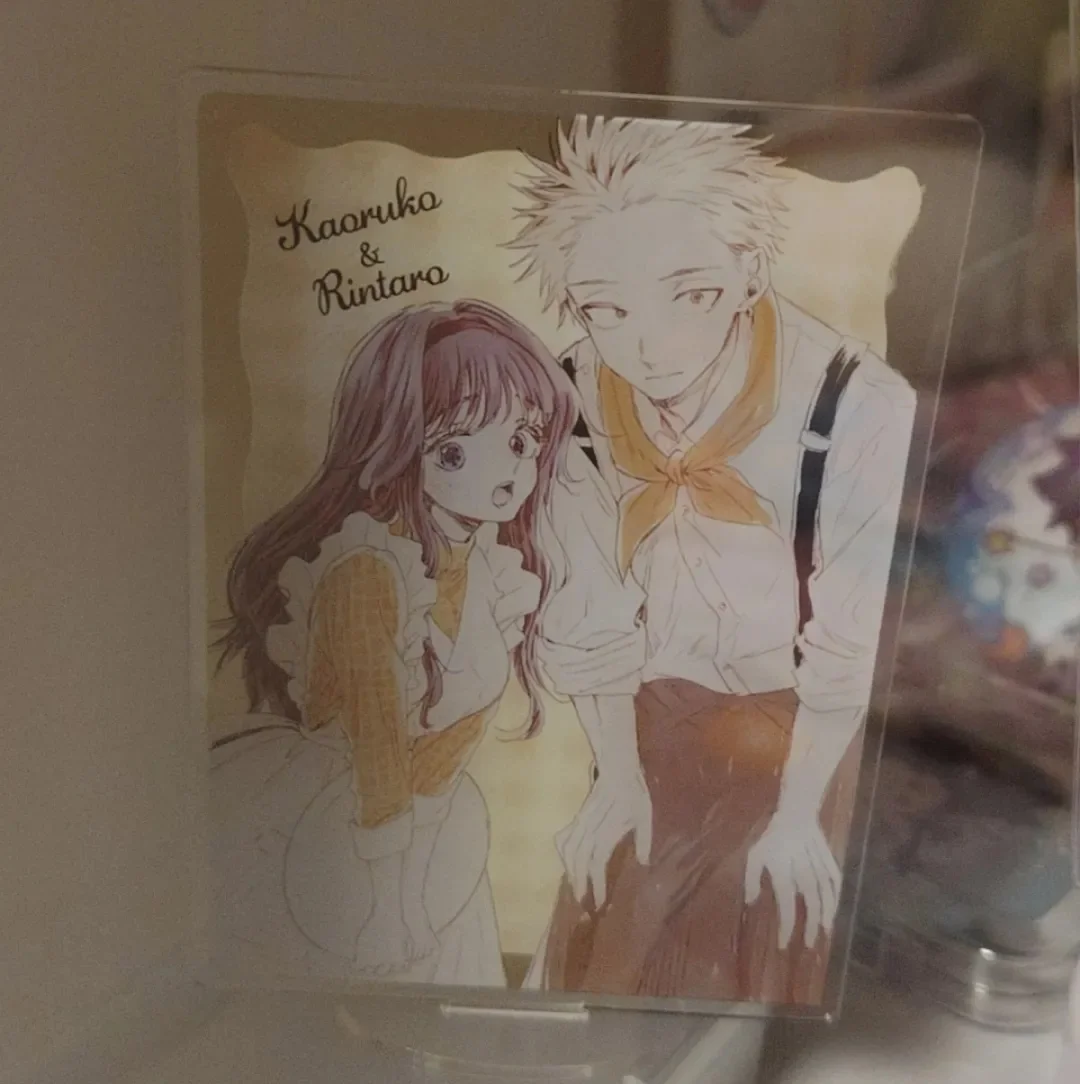 Kaoru Hana Wa Rin To Saku Coffe Shop حامل أكريليك Tsumugi Rintaro Figure Waguri Kaoruko Standee عرض مجموعة سلع الرسوم المتحركة